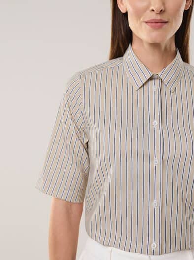 Extraglatt-Hemdbluse Everyday 2.0 Streifen Sand