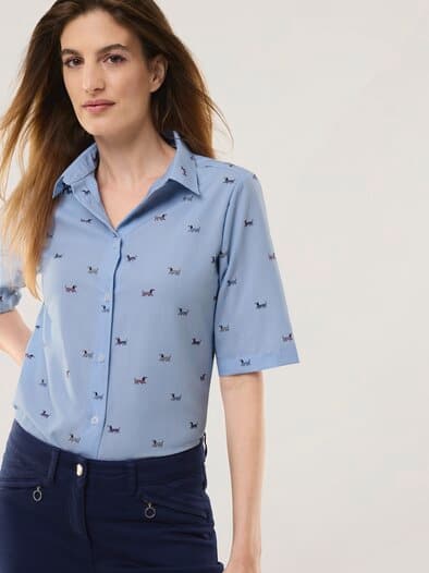 Extraglatt-Hemdbluse Everyday 2.0 Dackeldruck