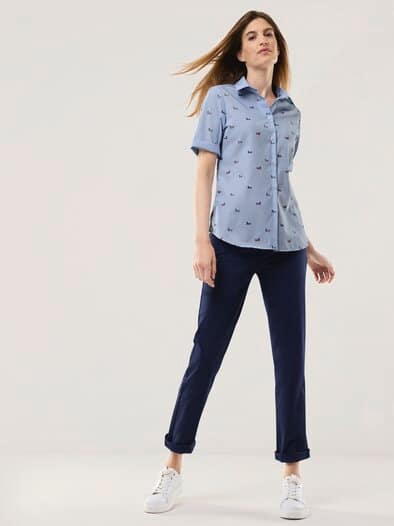 Extraglatt-Hemdbluse Everyday 2.0 Dackeldruck