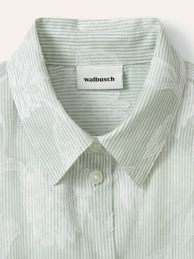 Hemdbluse mit Streifen Basilikum