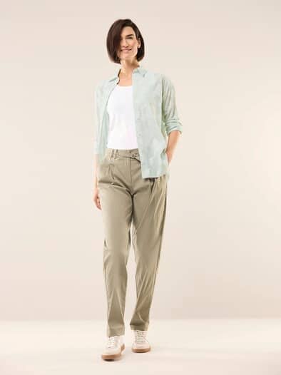 Hemdbluse mit Streifen Basilikum