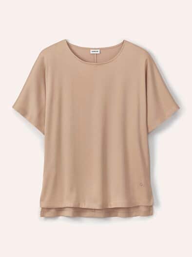 Blusenshirt aus Satin Sand
