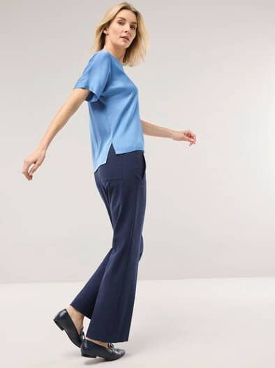 Blusenshirt aus Satin Jeansblau