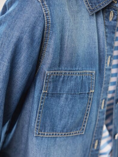 Jeans Hemdbluse Blau