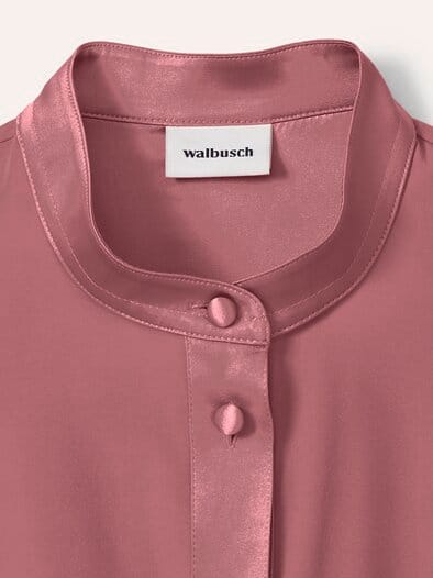 Polo Bluse aus Seide Rosenholz