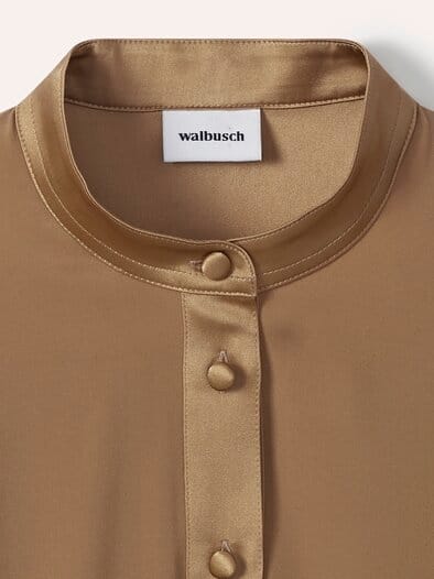 Polo Bluse aus Seide Praline