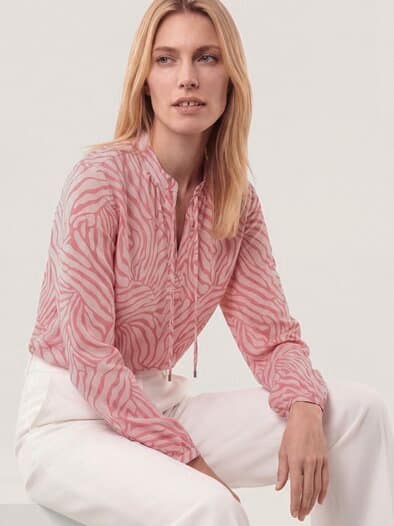 Shirtbluse aus Baumwollmix Rosenholz