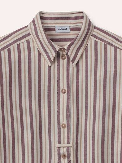 Bluse aus Polar-Flanell Streifen Rot