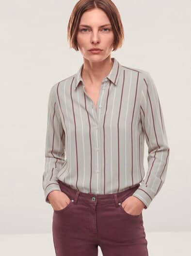 Extraglatt-Hemdbluse Everyday 2.0 Streifen Kitt