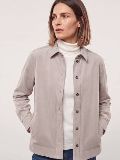 Two-Tone Cord Bluse Boxi Praline