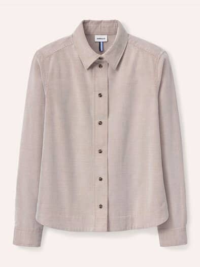 Two-Tone Cord Bluse Boxi Praline