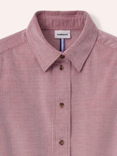 Two-Tone Cord Bluse Boxi Ziegelrot