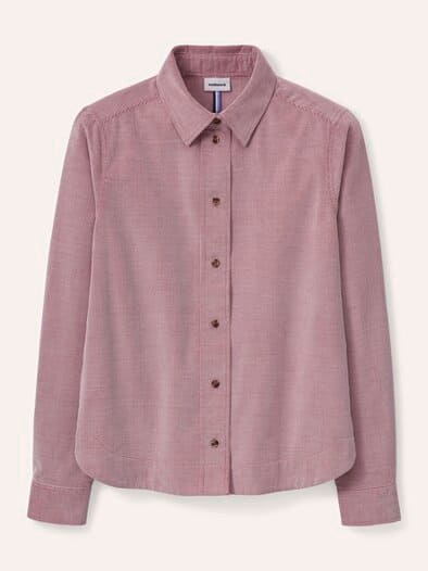 Two-Tone Cord Bluse Boxi Ziegelrot