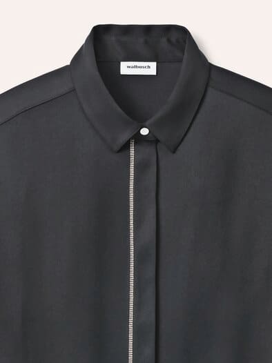 Bluse mit Glitzerkante Schwarz