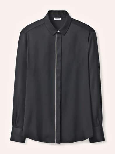 Bluse mit Glitzerkante Schwarz