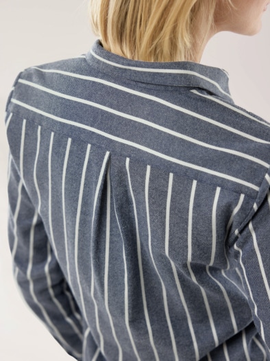 Thermo-Flanell-Hemdbluse Streifen Marine