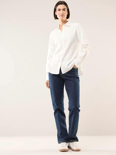 Hemdbluse aus Thermoflanell Offwhite