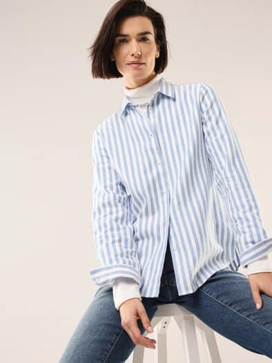 Hemdbluse aus Thermoflanell Streifen