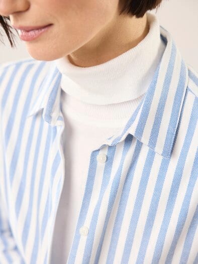 Hemdbluse aus Thermoflanell Streifen