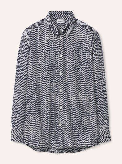 Hemdbluse aus Baumwolle Dessin Fischgrat