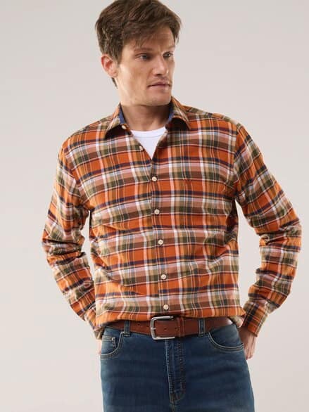 Soft-Flanell-Hemd Karo Terra