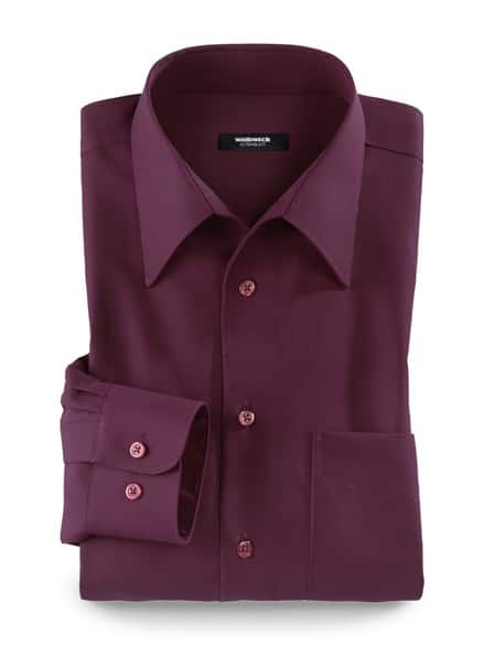 Extraglatt-Hemd Walbusch-Kragen Burgund