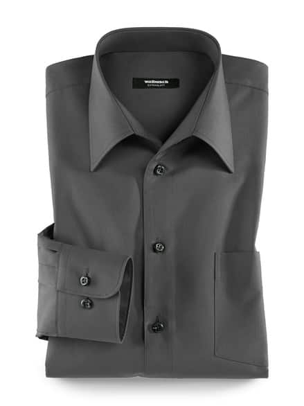 Extraglatt-Hemd Walbusch-Kragen Anthrazit
