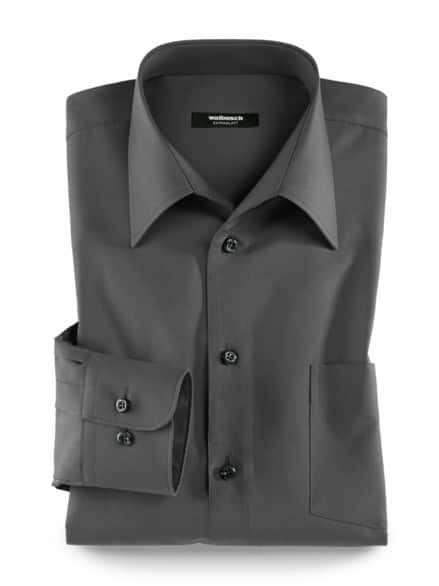 Extraglatt-Hemd Walbusch-Kragen Anthrazit Extraglatt-Hemd Walbusch-Kragen Anthrazit