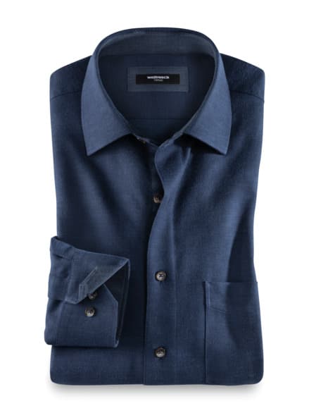 Thermoflanell-Hemd Uni Blau Thermoflanell-Hemd Uni Blau
