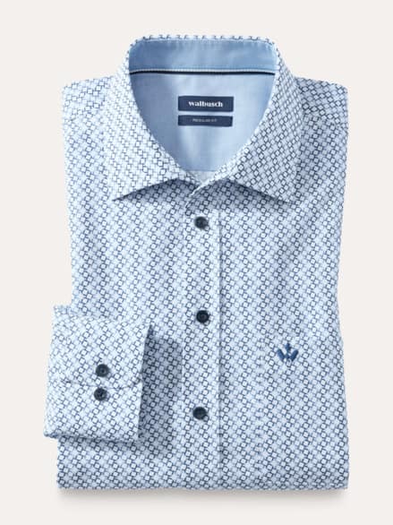 Extraglatt-Hemd Druck Blau Extraglatt-Hemd Druck Blau