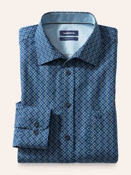 Extraglatt-Hemd Druck Marine Extraglatt-Hemd Druck Marine