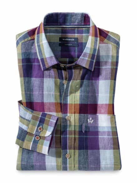 Pures Leinen Hemd Karo Beere Pures Leinen Hemd Karo Beere