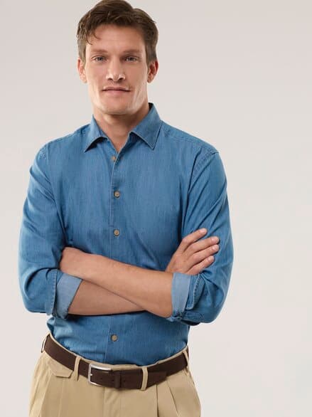 Leichtes Jeans-Hemd Light Indigo