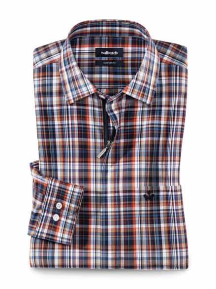 Extraglatt-Hemd Zip & Go Karo Terra