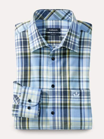 Premium-Flanell Hemd Karo Blau