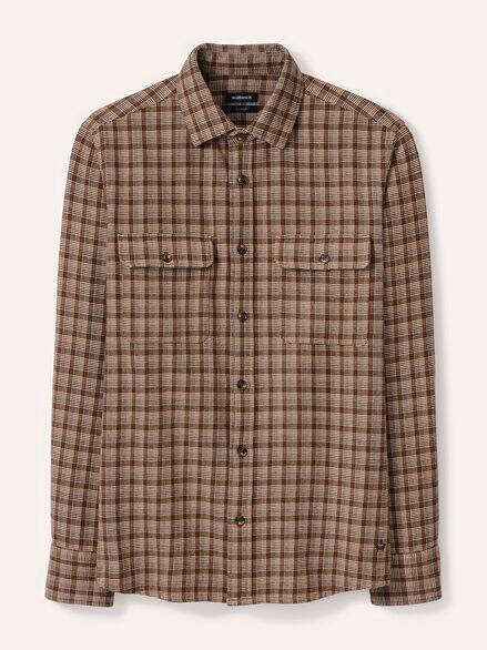 Flanell-Overshirt Minikaro Camel