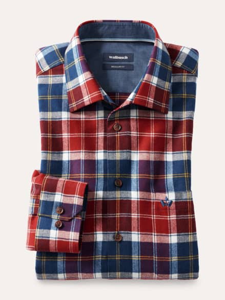Sturmtief Flanell-Hemd Tartan Rot