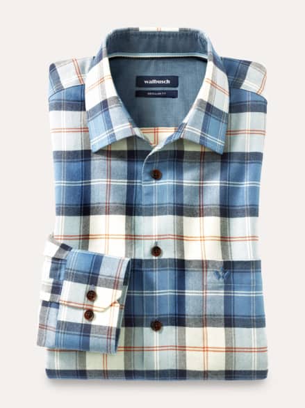 Sturmtief Flanell-Hemd Tartan Blau