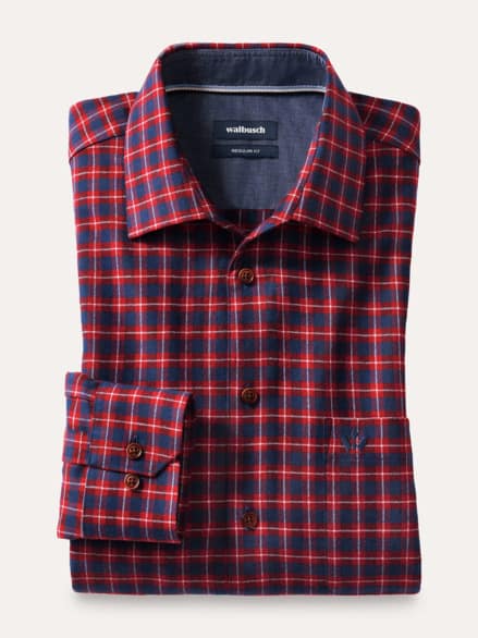 Sturmtief Flanell-Hemd Karo Bordeaux
