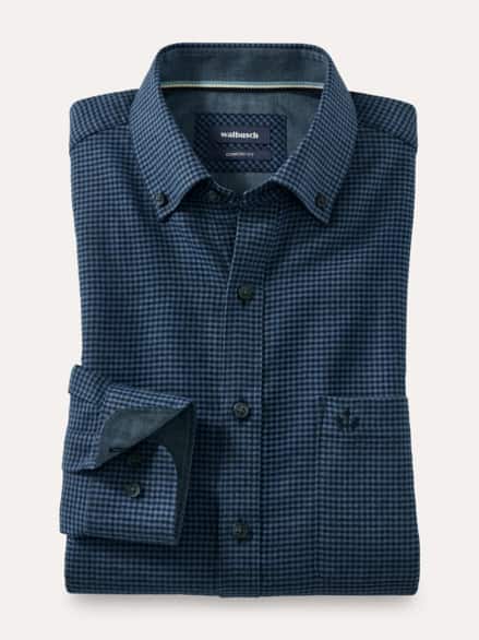 Sturmtief Flanell-Hemd Vichy Marine