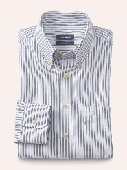 Chambray-Hemd Streifen Bleu