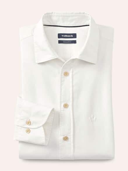 Überfärber-Hemd Wollweiß