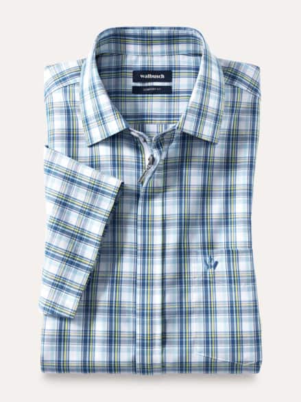 Extraglatt-Hemd Zip & Go Karo Weiß Extraglatt-Hemd Zip & Go Karo Weiß