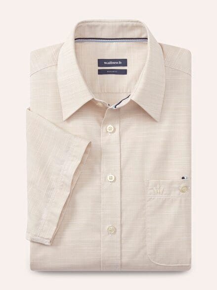 Tropical Kurzarm-Hemd Uni Natur