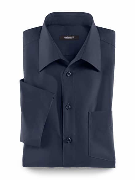 Extraglatt-Hemd Walbusch-Kragen Marine