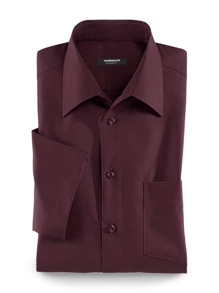 Extraglatt-Hemd Walbusch-Kragen Burgund