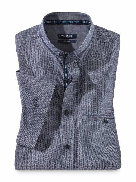 Kurzarm Struktur-Hemd Marine Kurzarm Struktur-Hemd Marine