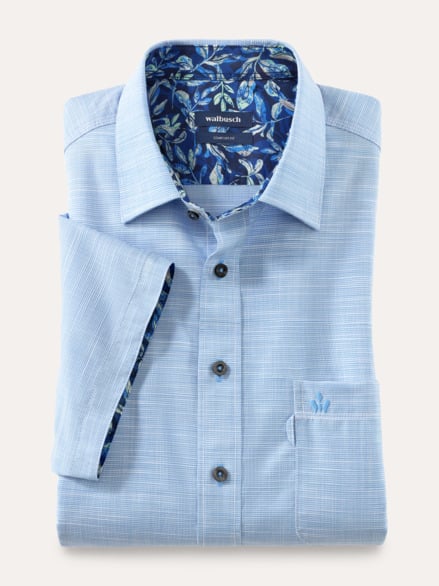 Tropical-Hemd soft & leicht Chambray Blau