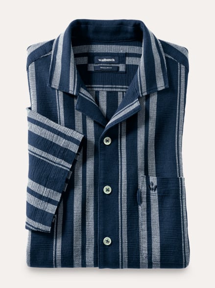 Baumwoll-Hemd Summer Breeze Streifen Marine