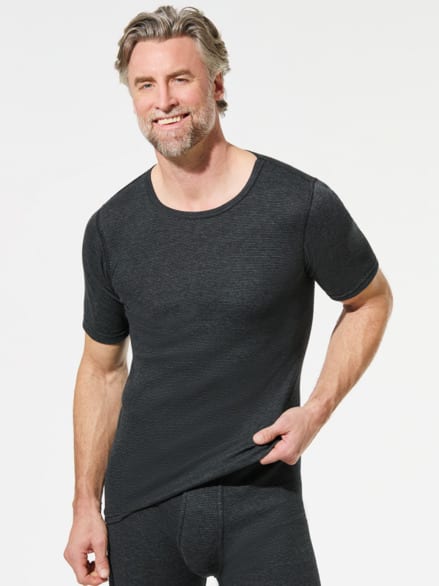 Thermo-Shirt 2er-Pack Anthrazit Gestr
